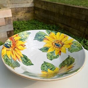 Sur La Table Sunflower Serving Bowl Ceramic